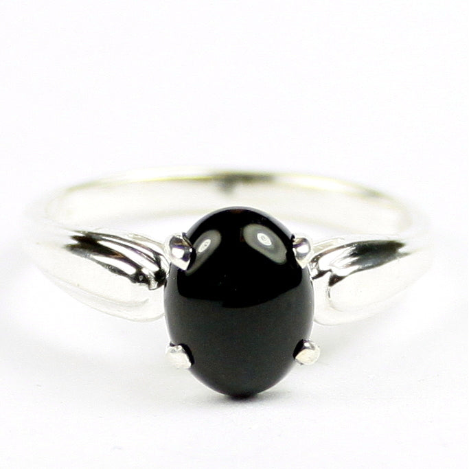 Sterling Silver Ladies Ring Black Onyx SR058 Image 1