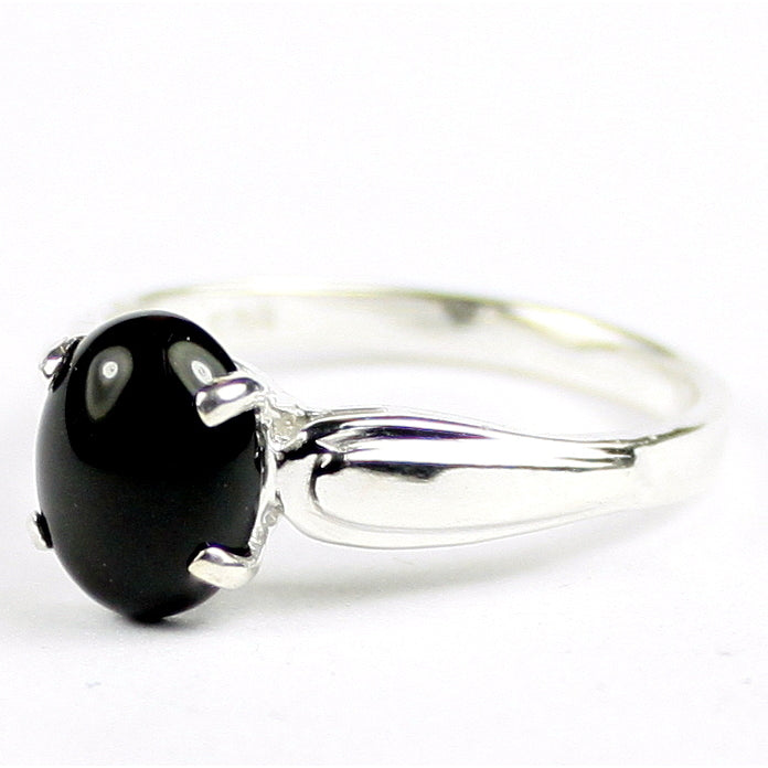 Sterling Silver Ladies Ring Black Onyx SR058 Image 2