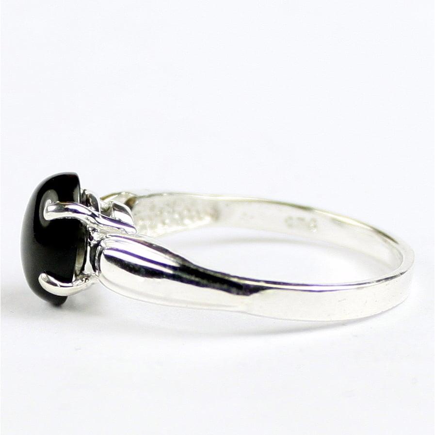 Sterling Silver Ladies Ring Black Onyx SR058 Image 3