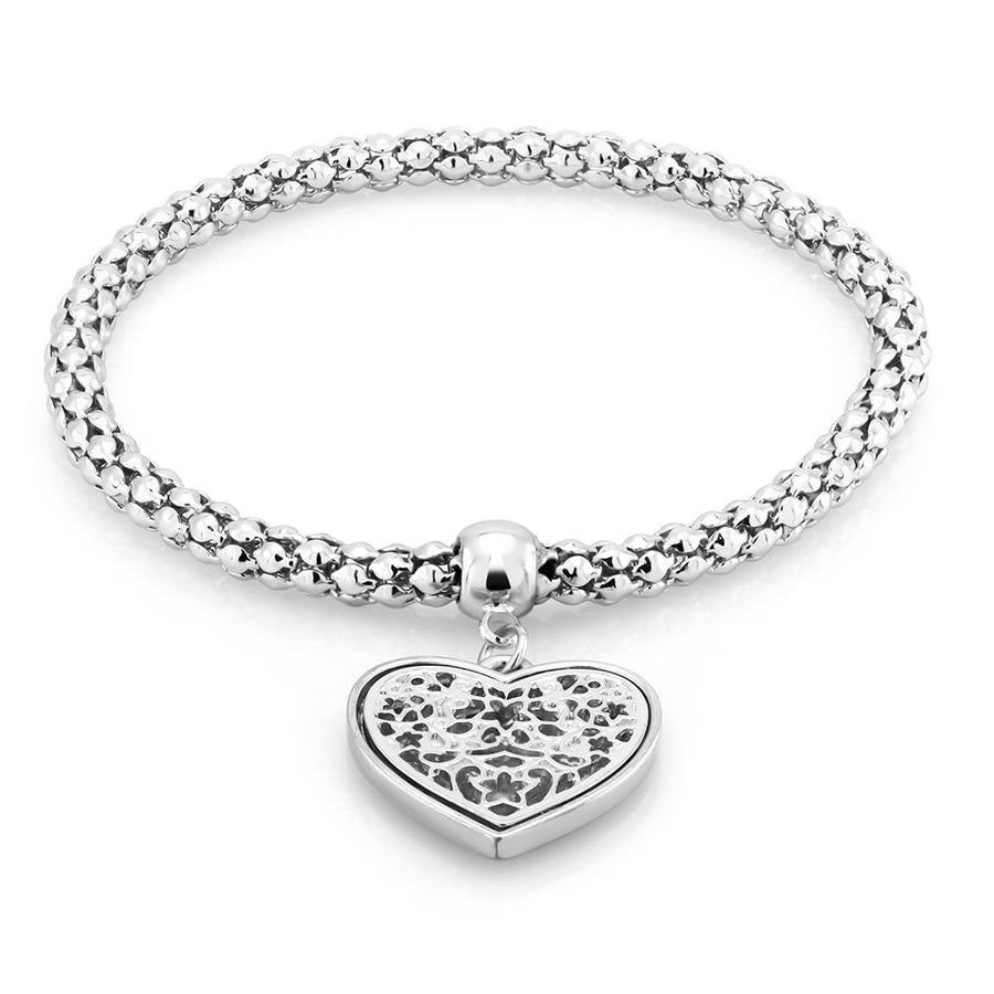 18kt Gold Filgree Heart Charm Bracelet Image 1