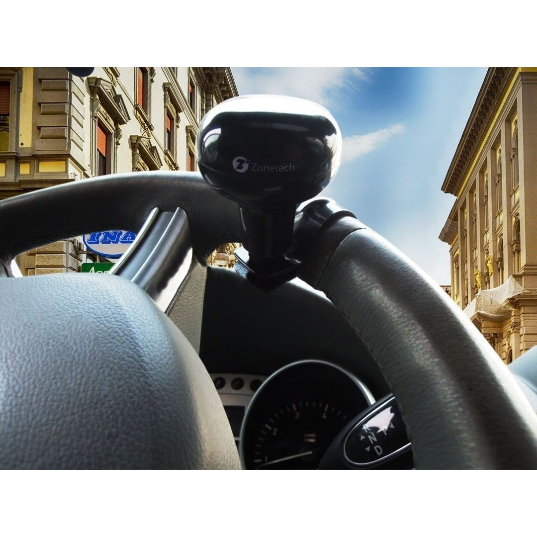Zone Tech Auto Heavy Duty Knob Car Black Steering Wheel Spinner Handle Image 4