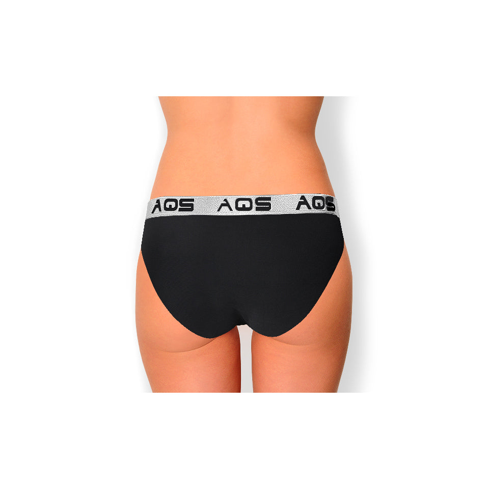 AQS Ladies Black/Pink Cotton Bikini Underwear - 3 Pack Image 3