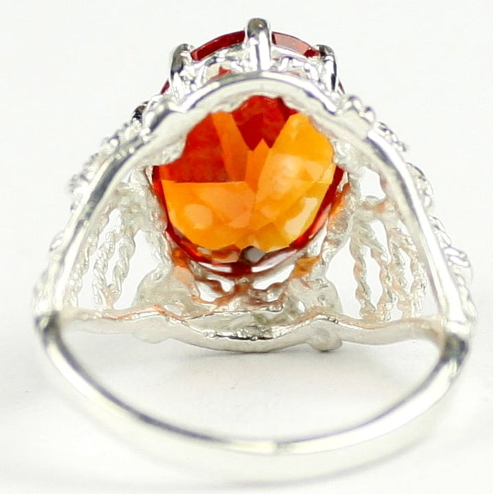 SR260 7 ct Padparasha CZ 925 Sterling Silver Ring Image 4