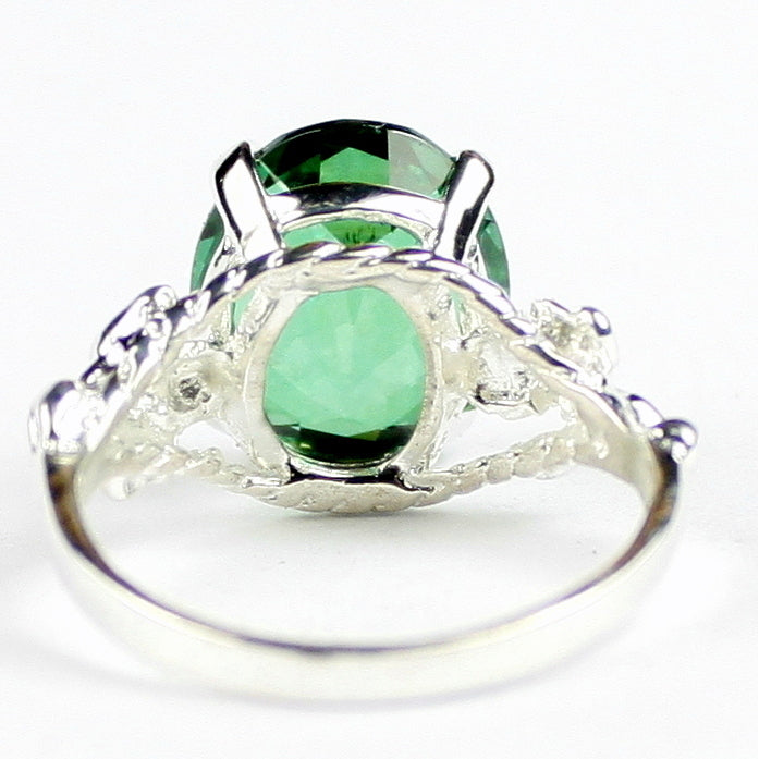 SR154 6ct Russian Nanocrystal Emerald 925 Sterling Silver Angel Ring Image 4