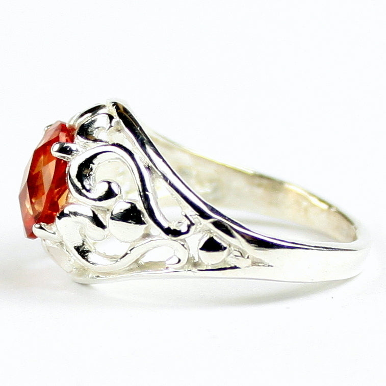 SR111 Created Padparadsha Sapphire Sterling Silver Ring Image 3