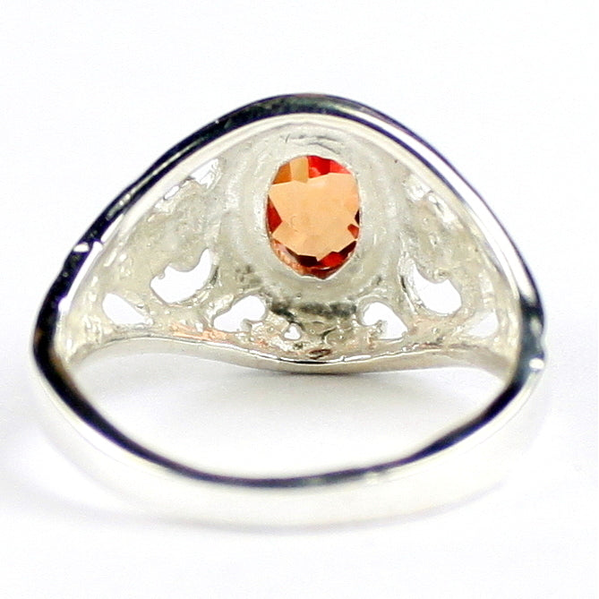 SR111 Created Padparadsha Sapphire Sterling Silver Ring Image 4