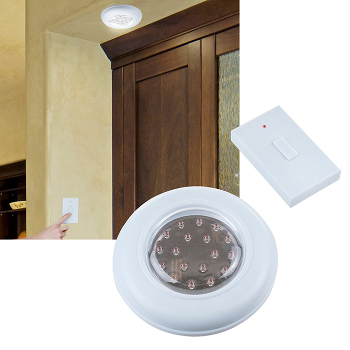 Cordless Ceiling/Wall Closet Light with Remote Control Light Switch 4 AAs Battery Operated Image 1