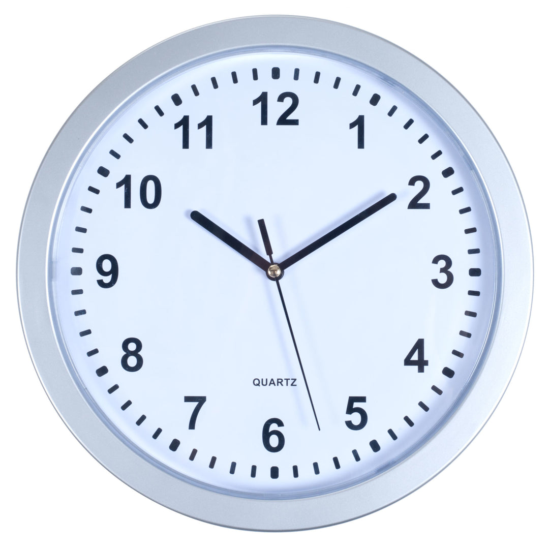 Silver Wall Clock with Hidden Safe - 10 inches by 10 inches Image 3