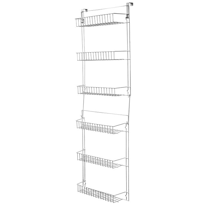 Lavish Home Home 5 Foot Overdoor Rack with 6 Baskets - White Image 1