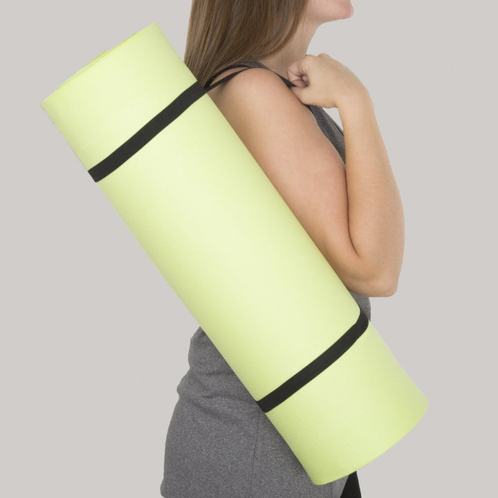 Wakeman Fitness Yoga Mat Green 72 x 24 x 0.5 Inch Extra Thick Foam Non-Slip Image 4