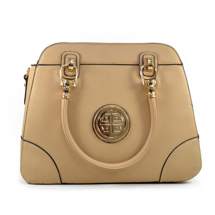 Dasein Emblem Metal Hinge Handle Bag with Removable Shoulder Strap Image 3