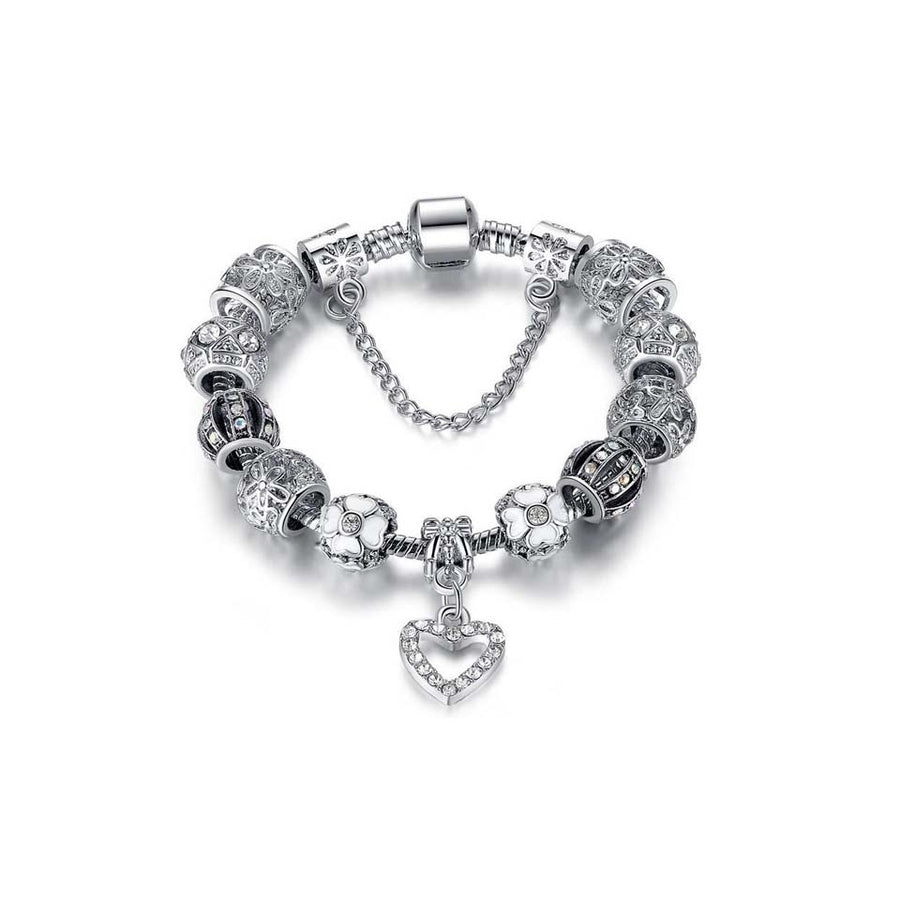 Swarovski Elements Crystal Heart Charm Bracelet Image 1