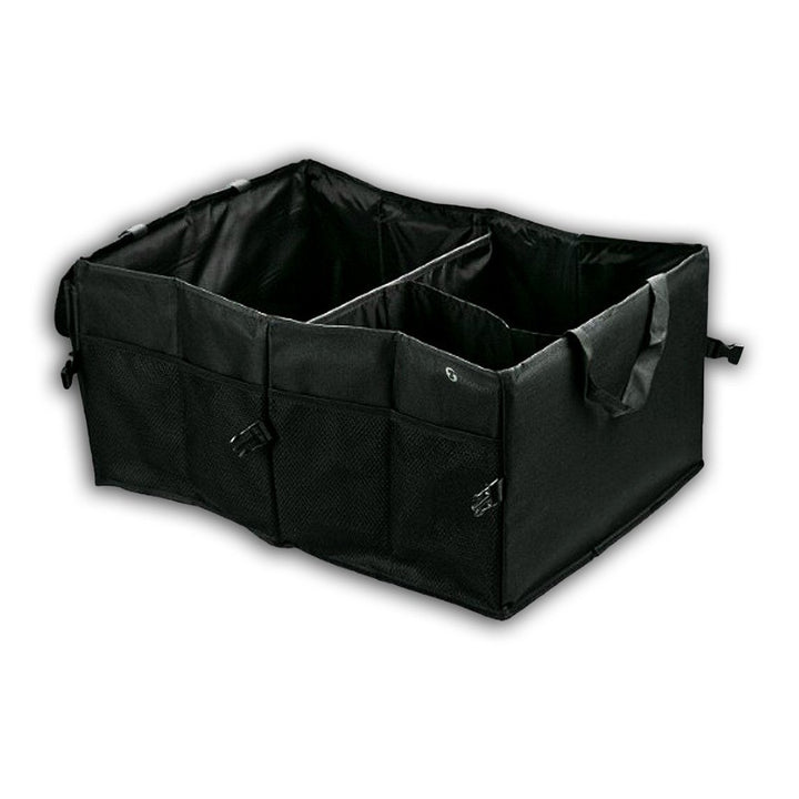 Zone Tech Multipurpose Cargo Trunk Storage Car Console Foldable Black Premium Quality Leakproof Heavy Duty Black Vehicle Image 1