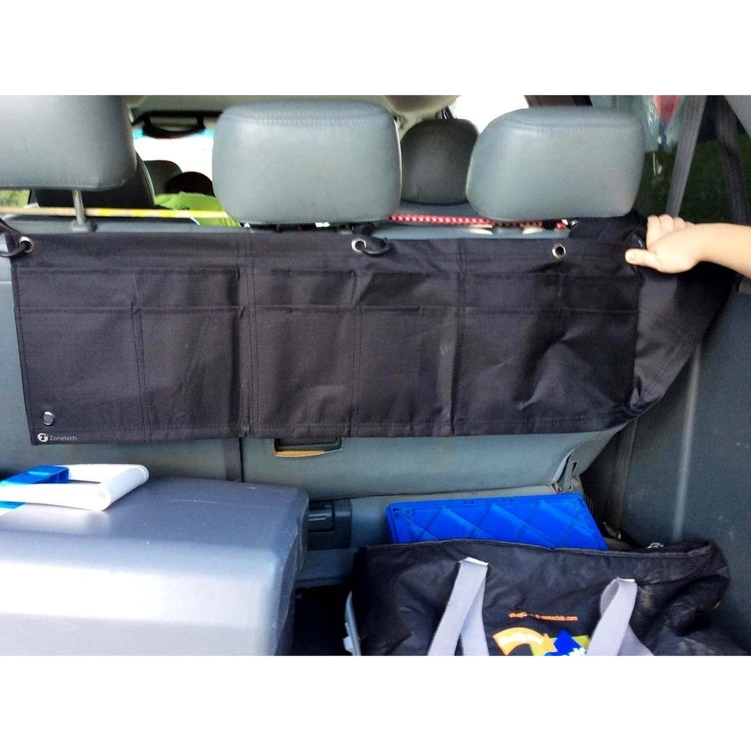 Zone Tech Foldable 12 Pocket Vehicle Backseat Trunk Organizer Multi Pocket Item Cargo Storage Bag Image 4