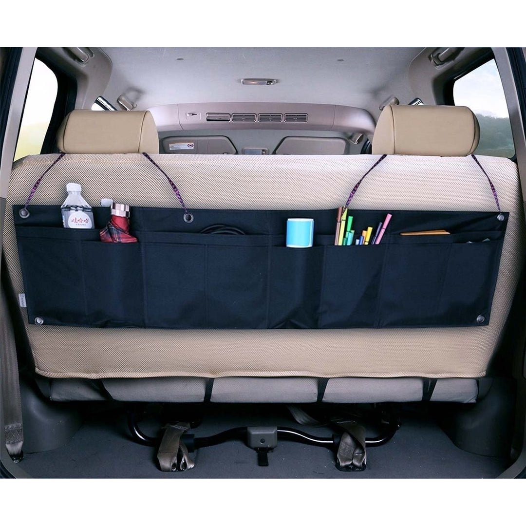 Zone Tech Foldable 12 Pocket Vehicle Backseat Trunk Organizer Multi Pocket Item Cargo Storage Bag Image 6