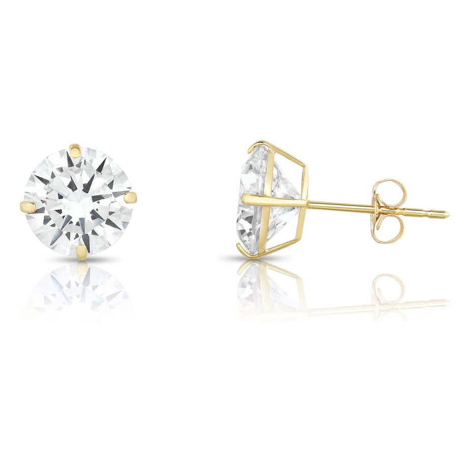 Swarovski Elements Crystal Studs 4.00 CTTW 18k Gold Plated Sterling Silver 925 Image 1