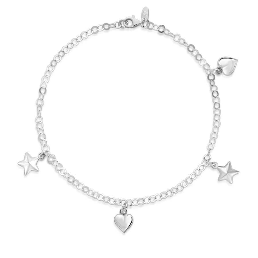 Sterling Silver Dolphin Charm Anklet Image 1