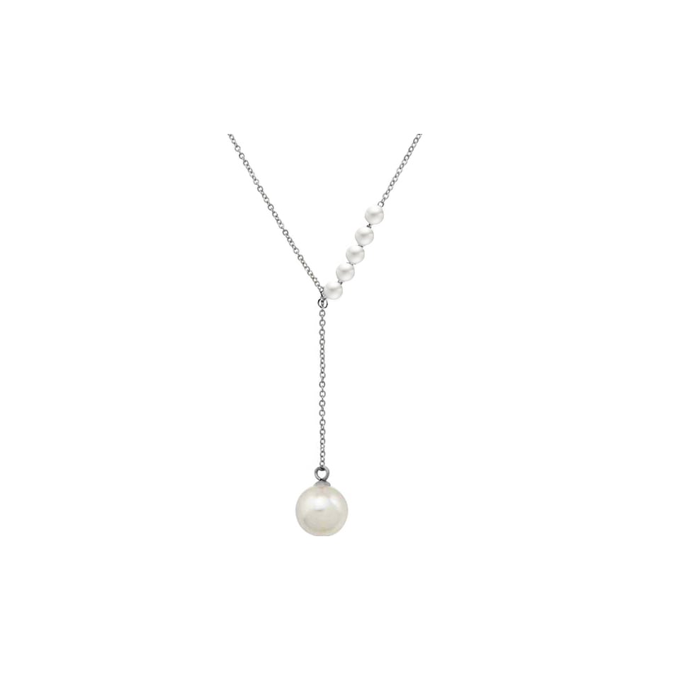 18k Gold Plated Freshwater Pearl Y Necklace Image 1