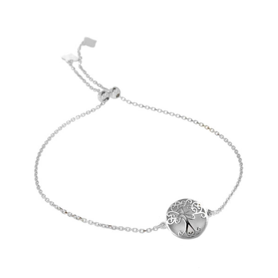 Italian Sterling Silver Tree of Life Bracelet Adjustable 18k Gold Plated 925 Image 1