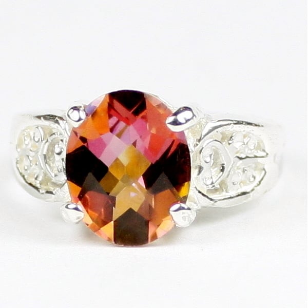 SR369 Twilight Fire Topaz 925 Sterling Silver Ladies Ring, Image 1