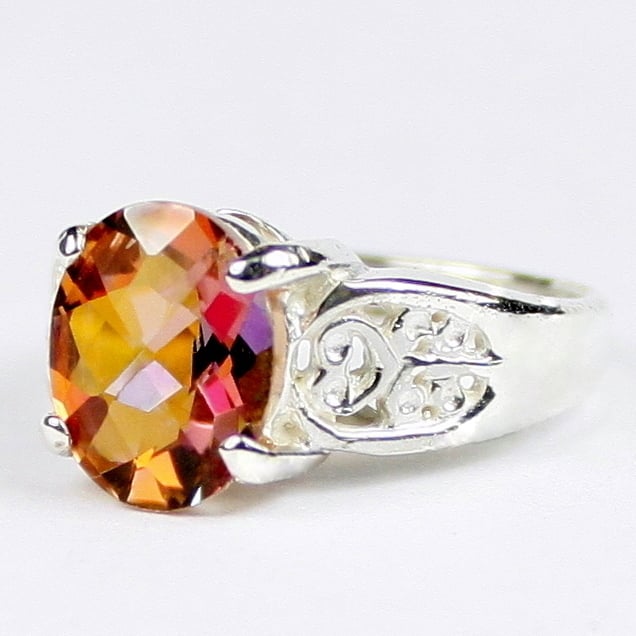 SR369 Twilight Fire Topaz 925 Sterling Silver Ladies Ring, Image 2