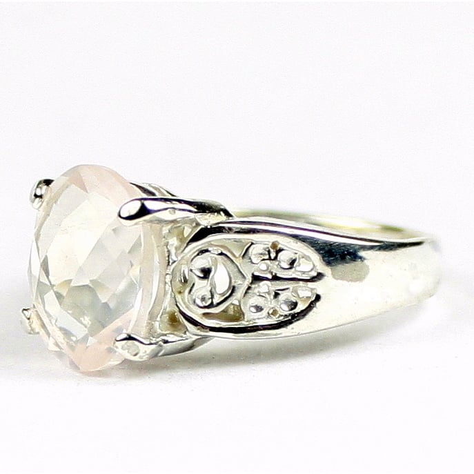 Rose Quartz 925 Sterling Silver Ladies Ring SR369 Image 2