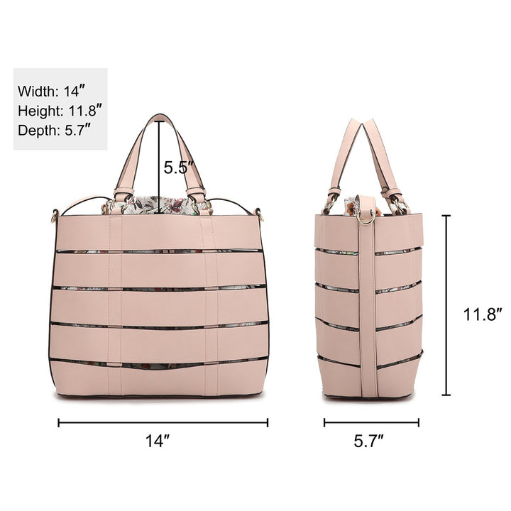 Dasein 20/CTN Dasein Two-in-One Faux Leather Medium Tote Image 4