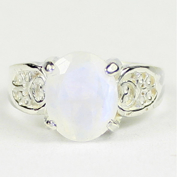 Rainbow Moonstone 925 Sterling Silver Ladies Ring SR369 Image 1