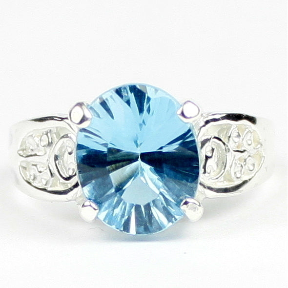 Quantum Cut Swiss Blue Topaz 925 Sterling Silver Ladies Ring SR369 Image 1