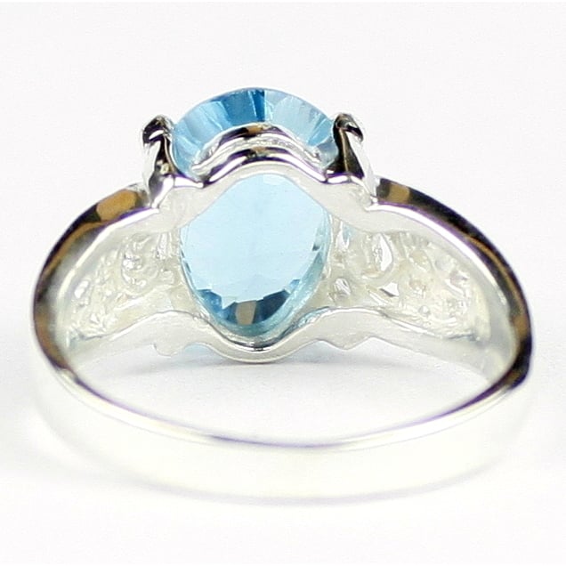 Quantum Cut Swiss Blue Topaz 925 Sterling Silver Ladies Ring SR369 Image 4