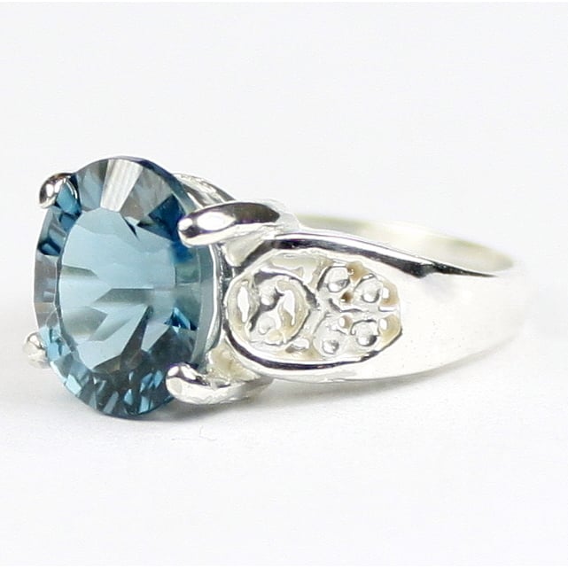 Quantum Cut London Blue Topaz 925 Sterling Silver Ladies Ring SR369 Image 2