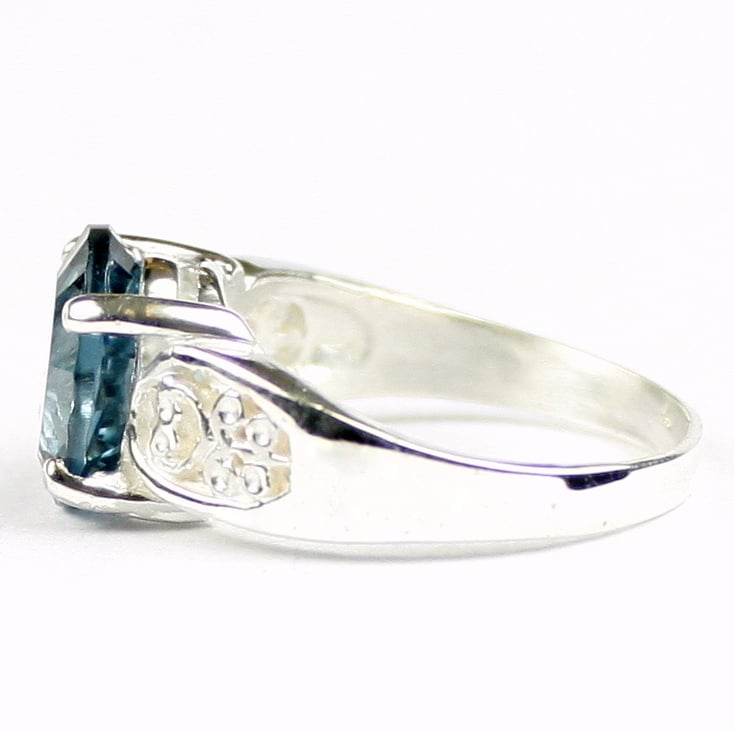 Quantum Cut London Blue Topaz 925 Sterling Silver Ladies Ring SR369 Image 3