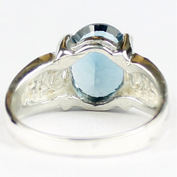 Quantum Cut London Blue Topaz 925 Sterling Silver Ladies Ring SR369 Image 4