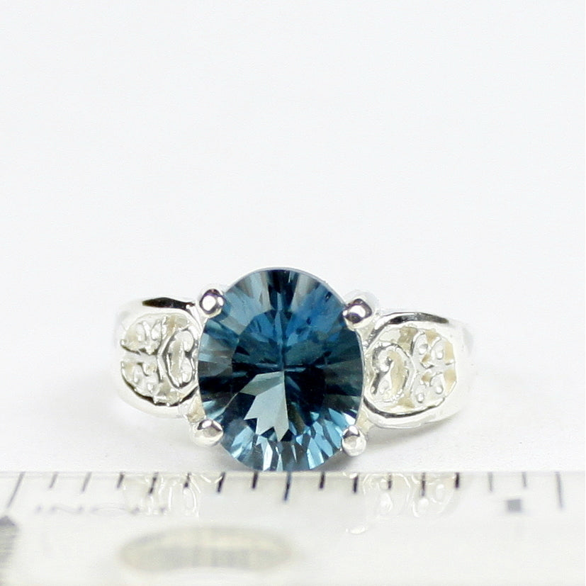 Quantum Cut London Blue Topaz 925 Sterling Silver Ladies Ring SR369 Image 4