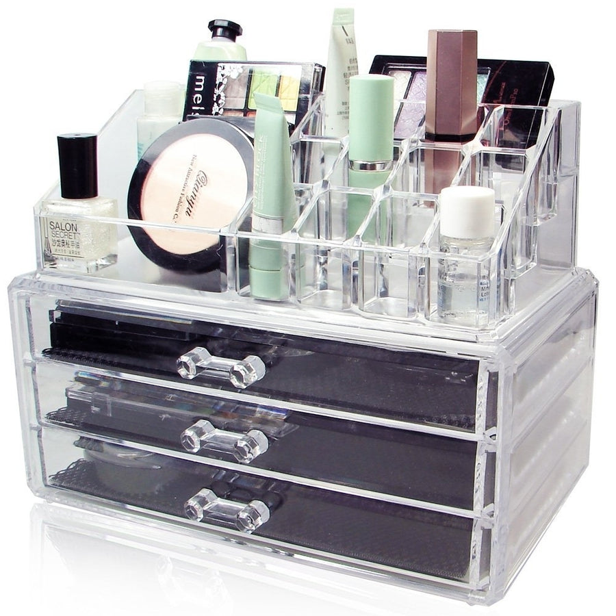 Acrylic Jewelry and Cosmetic Storage Display Boxes Two Pieces Set - COS Image 1