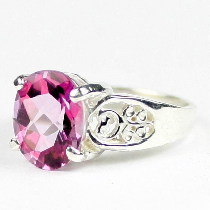 Pure Pink Topaz 925 Sterling Silver Ladies Ring SR369 Image 2