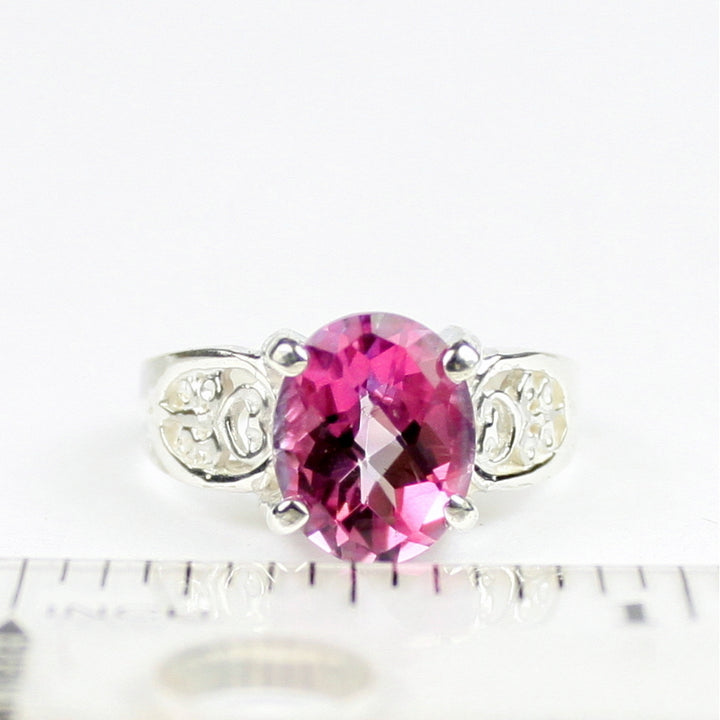 Pure Pink Topaz 925 Sterling Silver Ladies Ring SR369 Image 4