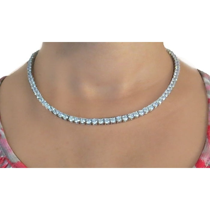 42.00 Carat Cubic Zirconia Tennis Necklace and Gift Pouch Image 4