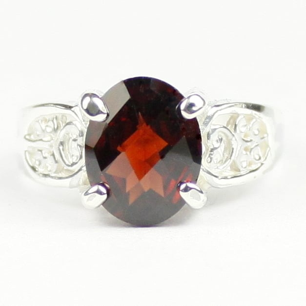 Garnet CZ 925 Sterling Silver Ladies Ring SR369 Image 1