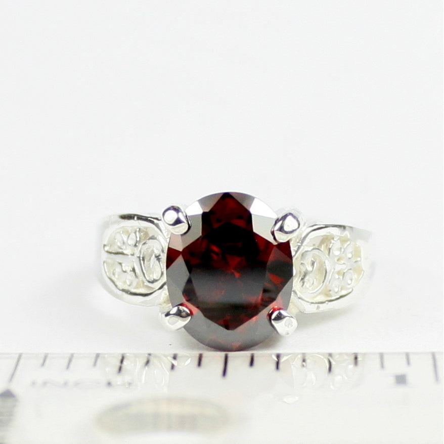 Garnet CZ 925 Sterling Silver Ladies Ring SR369 Image 4