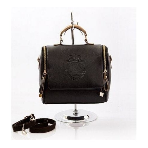 Fashion Women Handbag Vintage Stamping Shield Camera Satchel Shouder Bags Black Image 6