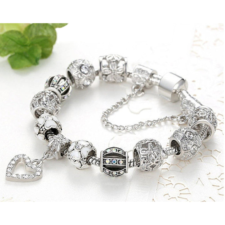 Swarovski Elements Crystal Heart Charm Bracelet Image 4