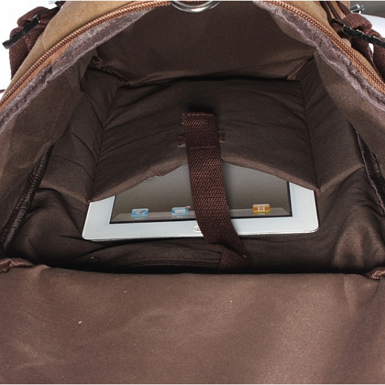 Mens Vintage Novelty Brown Canvas  Backpack Camping Gym Shoulder Bag Luggage Hand Bag Sports Bag Image 3