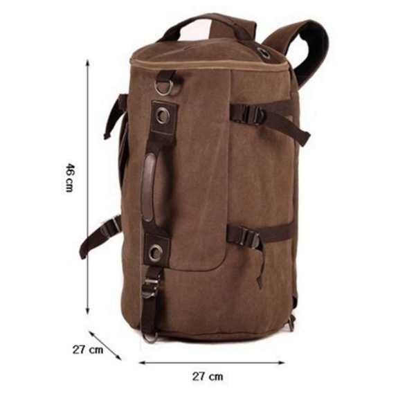 Mens Vintage Novelty Brown Canvas  Backpack Camping Gym Shoulder Bag Luggage Hand Bag Sports Bag Image 4
