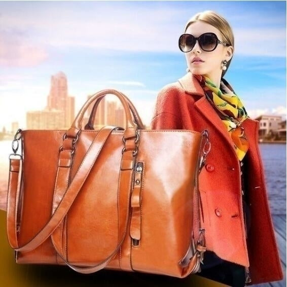 Fashion Leather Bags Tote Handbags Women Messenger Bags Shoulder Image 3
