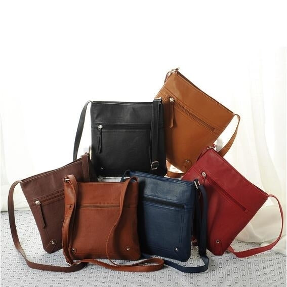 Womens Fashion Faux Leather Handbag Satchel Cross Body Bag Image 1