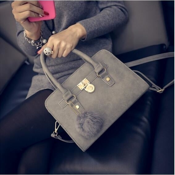 Lady PU Leather Shoulder Bag Totes Purse Messenger Handbag Image 1