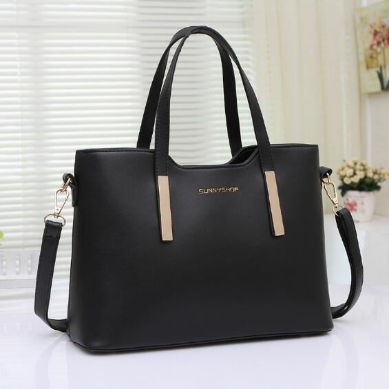 Ladies PU Leather Handbags Casual Zipper Crossbody Bags Shoulder Bags Image 1