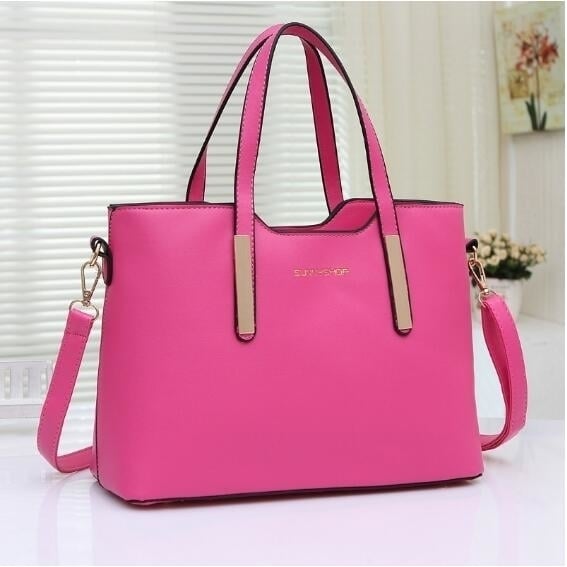 Ladies PU Leather Handbags Casual Zipper Crossbody Bags Shoulder Bags Image 2