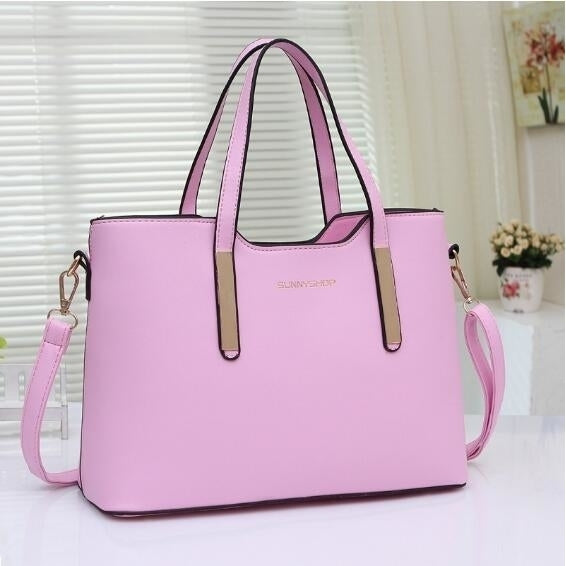 Ladies PU Leather Handbags Casual Zipper Crossbody Bags Shoulder Bags Image 4